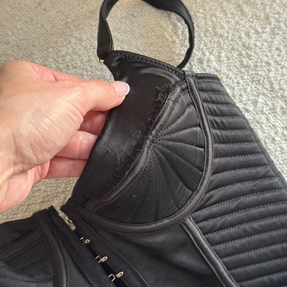 Black Satin Bustier - Picture 5 of 7